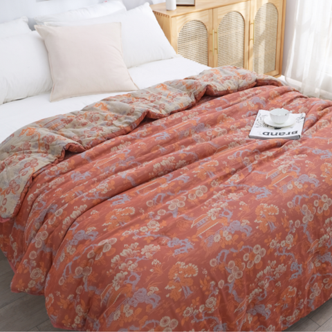 Enchanted City Antibacterial Winter Quilt in Rustic Brown