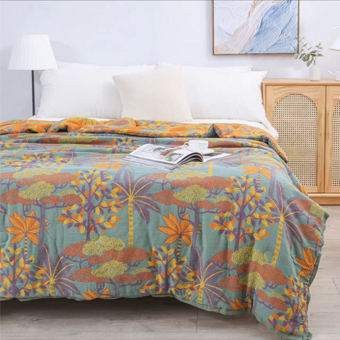 Tropical Rainforest Green Antibacterial Summer Quilt