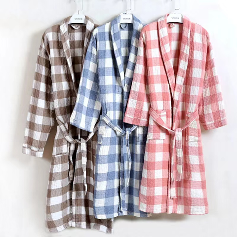 Luxury Bathrobe - Elegant Classic style Middle Checks Range