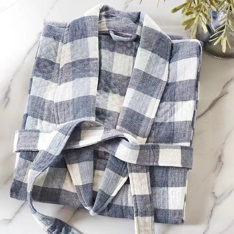 Luxury Bathrobe - Elegant Classic style Middle Checks Range