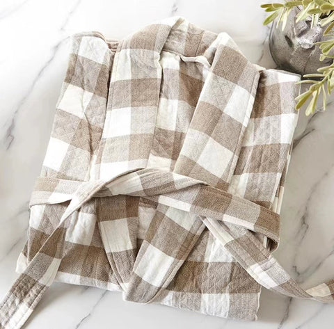 Luxury Bathrobe - Elegant Classic style Middle Checks Range